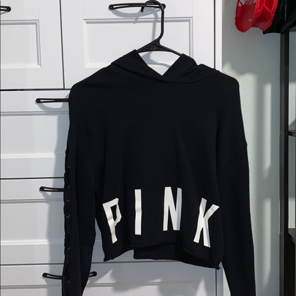 Black PINK Cropped Hoodie